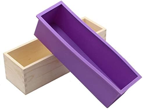 Silicone Soap Mold Loaf with Wooden Box for Soap Making
