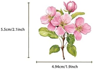 100 Pieces Natural Flower Stickers for Scrapbooking, Self-Adhesive Scrapbooking Stickers Supplies Journal Stuffers for Adult Card Making Letters DIY (Flower-100)