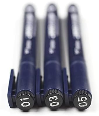 Tombow 66403 MONO Drawing Pen, 3-Pack. Create Precise, Detailed Drawings with Three Tip Sizes – 01, 03 and 05