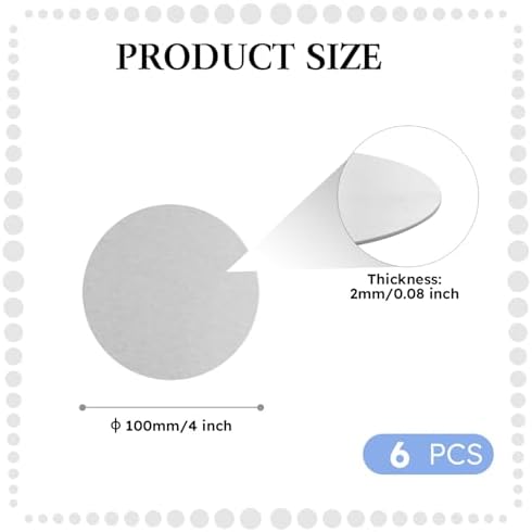 6061 Aluminum Disc 4 Inch, 12 Gauge (2mm) Thick Round Metal Stamping Blank,Aluminum Sheet Plate for DIY, Fabrication, 6 PCS