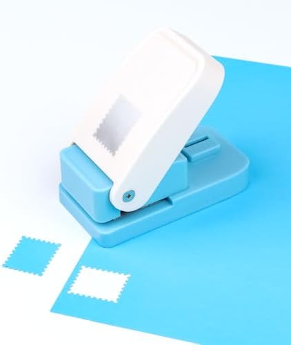 2Pcs Postage Stamp Punch, Rectangular Embossed Edge Shape Paper Punch, Square Hole StampsLever Action Craft Puncher for Paper Crafting Scrapbooking, 1x0.8 Inch Stamping-Out Cutter Crafts Supplies Tool