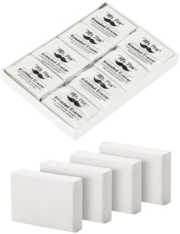 Mr. Pen- Kneaded Erasers, 0.9" x 1.25", 8 Pack, White, Soft Moldable