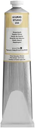 Lukas Studio Artist Oil Color Paints - High-pigment oil paint made with natural binder for artist, painting, & more! - [Naples Yellow - 200 mL]