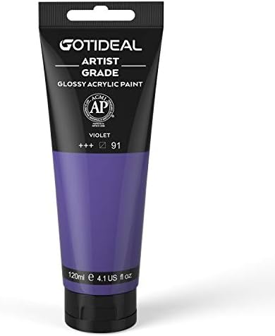 GOTIDEAL Acrylic Paint Violet Tubes(120ml, 4.1 oz) | Non Toxic, Non Fading, Rich Pigments,for Painters, Adults & Kids,Ideal for Canvas Wood Clay Fabric Ceramic Craft Supplies