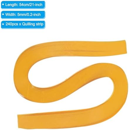 PATIKIL 240pcs Quilling Strips Paper 3/16"(5mm) 21"(54cm) Origami Paper Quilling Strip for Art DIY Hand Craft Christmas, Gold