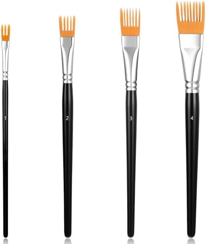 4Pcs Grainer Brush, Professional Artist Paintbrushes for Acrylic Painting