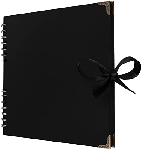 Scrapbook Album, 70 Pages, 10 x 10 Inch, Black Photo Album, Scrap Book | Hardcover with Thick 250 GSM Kraft Paper, Ideal for Your Scrapbooking Albums, Art & Craft Projects (Black, 10 x 10 Inch)
