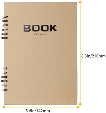 SuyuanArt A5 Toned Tan Sketch Pad, 5.5" x 8.5" (1 Pack, 50 Sheets) - Spiral Bound Mixed Media Sketchbook for Drawing, Doodling, Sketching & Painting - Acid Free, Artist Paper for Charcoal, Pencil, Pen