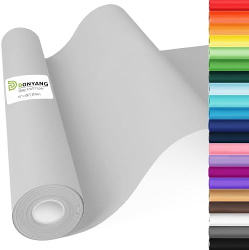 Light Grey Wrapping Paper, 15"x450" Solid Color Art Craft Decorative Paper
