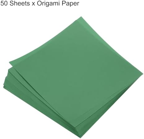 MECCANIXITY 50 Sheets Origami Paper Double Sided 8x8 Inch(20x20cm) Square Sheet for Art Craft Project, Beginners, Gifts Decor, Emerald Green