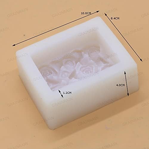 Silicone Soap Molds Kit l Soap Making Supplies l Moldes de Silicona para Resina l Candle Making Silicone Molds (Rose Flower 14204)