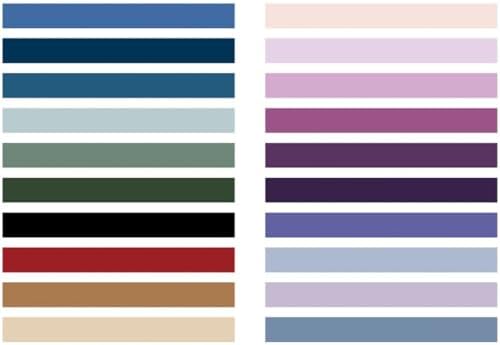 20 Rolls Washi Tape Set - Cool Tones Solid Colour Masking Tape, 197 Feet x 7.5mm Wide, for Journaling, Scrapbooking, Planners, Books & DIY Arts Crafts