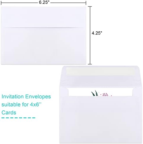 Joyberg 70 Packs A4 Envelopes, White, 4x6 Photo, Self Seal for Invitations, Weddings, Baby Shower, Photos, Postcards, Greeting Cards, Mailing