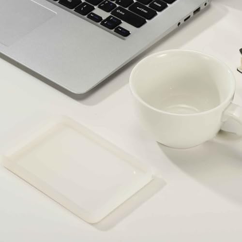 MECCANIXITY 2 Pcs Coaster Silicone Casting Mould, 11.7x8cm/4.68x3.2in Rectangle Shape Epoxy Casting Resin Mould Tools for Resin Coaster Home Decor DIY Craft Handmade Colorful Amber Handicraft