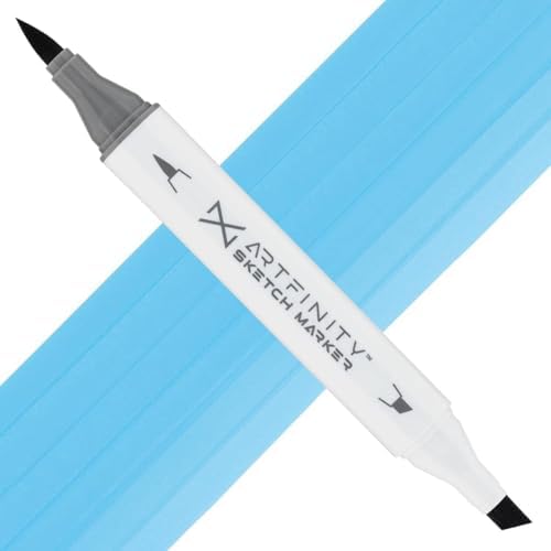 Artfinity Sketch Markers - Mediterranean Blue B2-3, Vibrant, Professional, Dye-Based Alcohol Markers for Artists, Drawing, Travel, & More