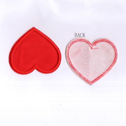 12PC Red Love Embroidered Patch Iron on DIY Clothes and Accessories Repair Badge for Clothing, Bags, Shoes, Hat, Home Decor Iron