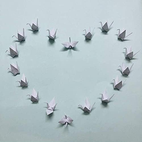 150Pcs 7cm Premade Red Origami Paper Cranes Folded Origami Birds DIY Hanging Paper Garlands for Wedding Party Decorations Birthday Bday Bridal Shower Backdrop Décor Peace Dove Good Luck (White, 7CM)