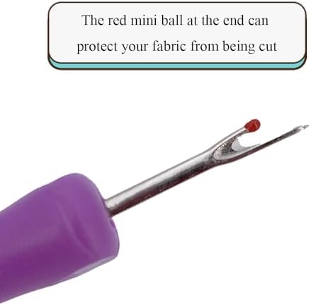 HAHIYO 5.3Inches 2PCs Purple Rubber Seam Ripper Ergonomic Grip Thread Stitch Remover Tool Sewing Stitch Cutter Thread Ripper Unpicker Sewing Accessory&Supply for Crafting Notions Quilting Sewing Hem