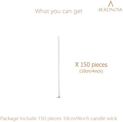 BEADNOVA Candle Cotton Wicks 4 Inch 150pcs Short Candle Making Wicks for Making DIY