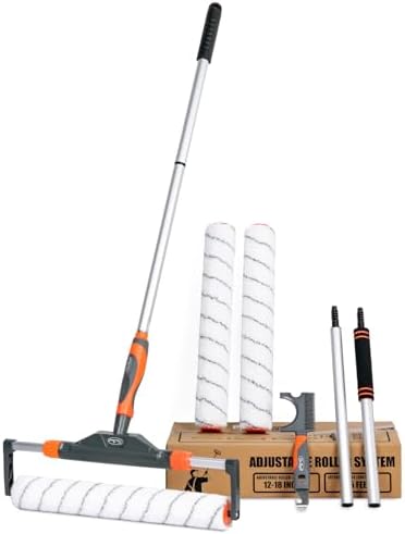 10pc 12"-18" Adjustable Large Paint Roller Kit with Aluminum Extension Pole