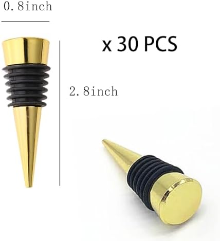 30 Pcs Wine Bottle Stopper Set Kit, Resin Wine Bottle Stoppers Molds Set Accessories, Wine Stopper for Silicone Molds Epoxy Resin (Alloy, Gold)