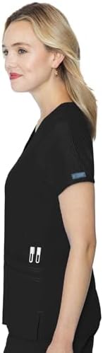 Med Couture Touch Scrub Top for Women Raglan Sleeve 6 Pockets Modern Fit