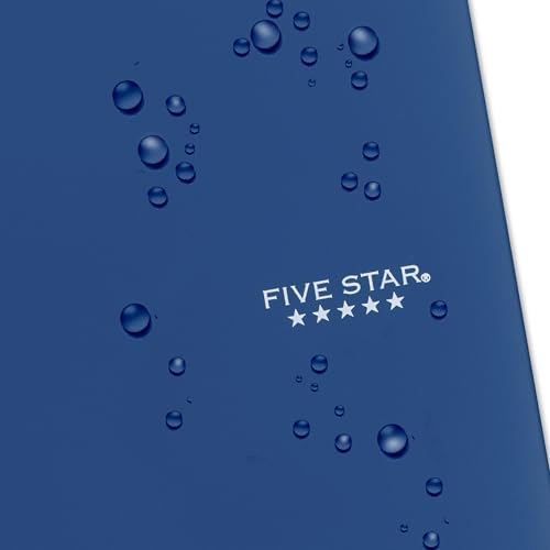 Five Star Spiral Notebook + Study App, 5 Subject, College Ruled Paper, 8-1/2" x 11", 200 Sheets, Fights Ink Bleed, Water Resistant Cover, Pacific Blue (73635) (Pack of 6)