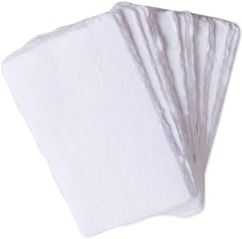 Wanderings Handmade Deckle Edge Cards - Only 2" x 3.5" - Thick 150 GSM - Pack of 50 – Blank Deckled Edge Place and Name Cards for Table Setting, Gift Tags, Price Tags