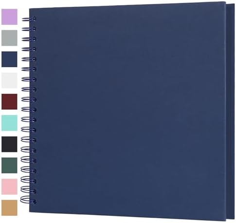 Scrapbook Album 10x10 Inches 100 Pages Hardcover Kraft Paper Blue