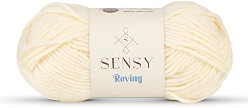 S Sensy Roving - Premium Acrylic&Wool Blend #5 Bulky Yarn Creamy 131 Yards