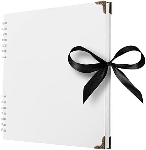 Scrapbook Album, 70 Pages, 10 x 10 Inch, White Photo Album, Scrap Book | Hardcover with Thick 200 GSM Kraft Paper, Ideal for Your Scrapbooking Albums, Art & Craft Projects (White, 10 x 10 Inch)