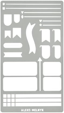 Aleks Melnyk No.62 Metal Bullet Journaling Stencil – Reusable Stainless Steel Template for Planner, Scrapbooking, Habit Tracker, Weekly Spread