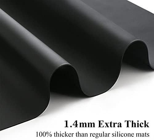 Gartful Silicone Mat for Crafts, 27.5 x 19.6 x 0.06 inches Silicone Pad Sheet Jewelry Resin Casting Mold, Extra Large Heat Resistant Countertop Mat, Non Skid Counter Table Protector, Placemat, Black