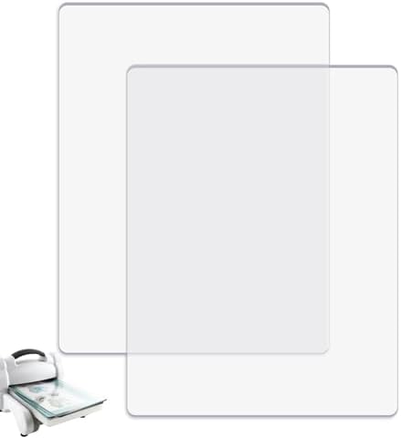 1Pair Standard Cutting Pads for Die Cutting Machine, 8 3/4 x 6 1/8 x 1/8 inch (22.5x15.5x0.3 cm) Clear Polycarbonate Plastic CuttingPlates Compatible with Big Shot Machine for Embossing Crafting