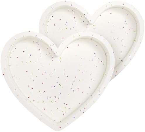 8 Inch Silicone Heart Shaped Cake Pans, Cream, 2 Pcs
