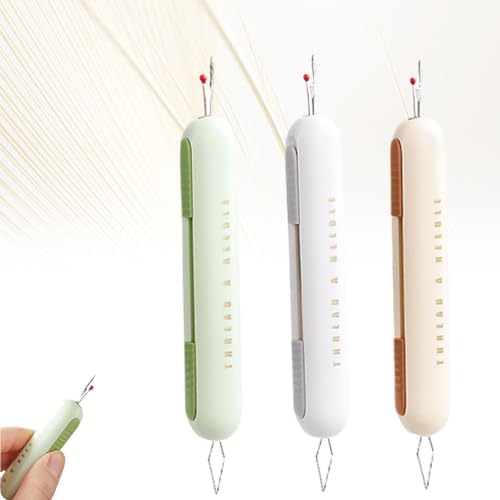 2 in 1 Needle Threader Seam Ripper, 2026 New Needle Threaders Seam Rippers for Sewing, Upgraded Needle Threading and Seam Remover Sewing Seam Ripper Tools (3Pcs)