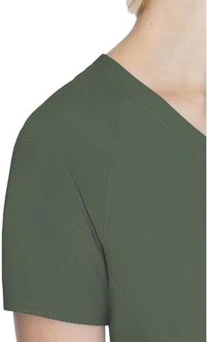 Med Couture Touch Scrub Top for Women Raglan Sleeve 6 Pockets Modern Fit