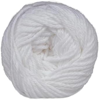 Craft County 100% Cotton Yarn Medium (Size 4) – Weaving, Knitting, and Crochet – White (120 Yards)