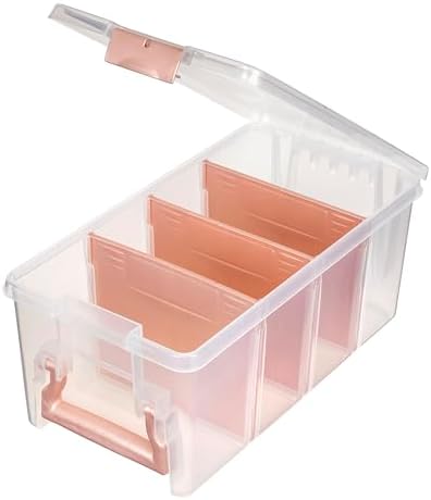 ArtBin Semi Satchel Portable Craft Organizer with 3 Dividers - Clear Plastic Storage Case for Art & Craft Supplies (Pack of 4)