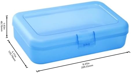 Amazon Basics Large Pencil Cases,Storage Organizer,Durable Plastic School Supply Box,Multi-Color Student Organization for Office,College & Classroom Supplies,(Pack of 48)