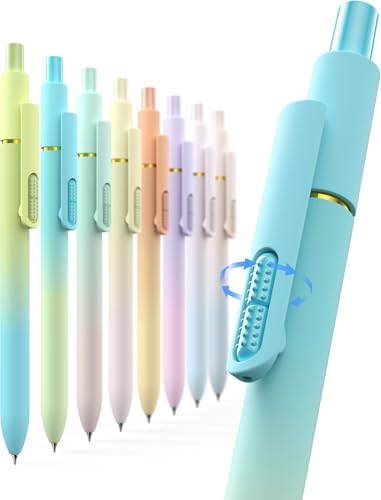 Hiacry 8 Pcs Gel Pens, Quick-Dry Black Ink-0.7mm Fine Point Fidget Pens