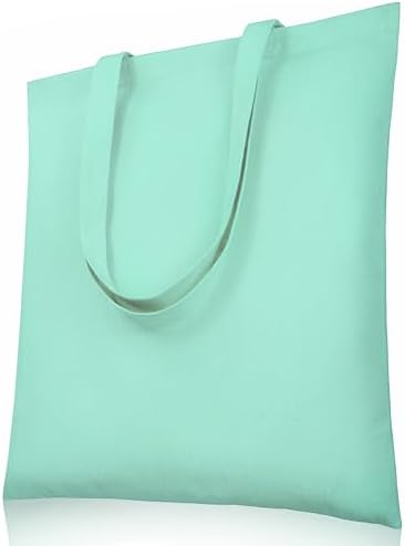 Phicorn Canvas Tote Bags, 15 x 16 in, 8 oz Cotton Blank | Long handles and reinforced stitching; blank cotton canvas for crafts, gifts, shopping, events, and everyday carrying