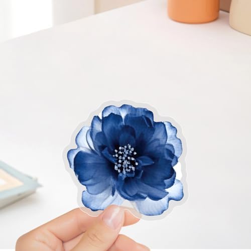 50PCS Transparent Flora Scrapbook Stickers, Flower-E | Vintage Aesthetic Flowers, Vinyl Waterproof, For Scrapbooks Travel Journal, For Water Bottles Laptop Phone