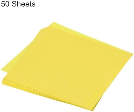 MECCANIXITY 50 Sheet Origami Paper Double Sided Lemon Yellow 4x4 Inch Square Sheet for Art Craft Project, Beginners, Gifts Decor