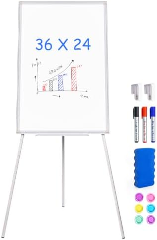 Maxtek Easel Whiteboard 36 x 24 in, Stand Tripod with Height Adjustable