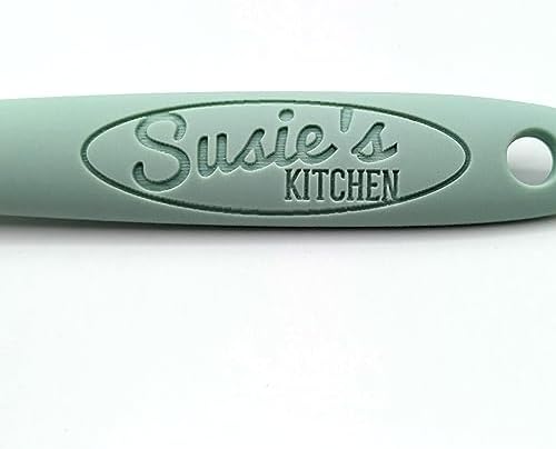 Customizable Silicone Spoon - Personalized Kitchen Tool for Unique Cooks - Heat-Resistant, Non-Stick, and Ergonomic - Your Name Embossed - Perfect Gift Idea (Mint Green) (Mint Green)