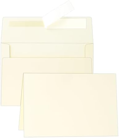 Silunkia 100 Packs Cream Blank Greeting Cards with Envelopes 5 x 7