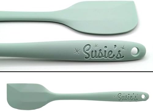 Customizable Silicone Spatula - Personalized Kitchen Tool for Unique Cooks - Heat-Resistant, Non-Stick, and Ergonomic - Your Name Embossed - Perfect Gift Idea (Mint Green)