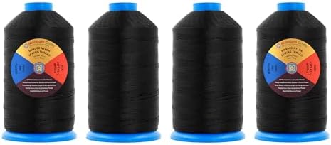 Mandala Crafts Size 277 840D T270 Black Combo Bonded Nylon Thread, 3200 YDs