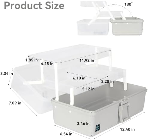 WEWLINE 3-Layers Plastic Portable Storage Box,Household Plastic Craft Supply Box with Handle,Multifunctional Storage Boxes for Children Student,Perfect for Home Office